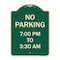 Signmission No Parking 7-00 Am to 3-30 Pm Heavy-Gauge Aluminum Architectural Sign, 24" x 18", G-1824-23603 A-DES-G-1824-23603 - alternate 1
